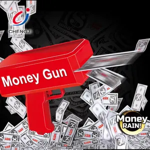 เงินสดยิงสเปรย์สร้างสรรค์ซูเปอร์สีแดงฝนเงินสดปืนใหญ่ปืนพลาสติกเงิน