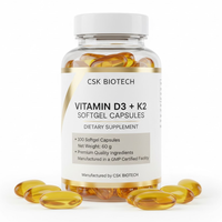 Gélules de Vitamine D3 K2 MK7 pour la Santé Osseuse – Favorise l'Absorption du Calcium – OEM ODM Marque Privée Formule Personnalisée