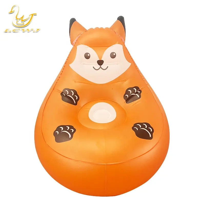 LC PVC Camping Convenient Modern Cute Panda Fox Shape Foddable Inflatable Sofa Couch for Children