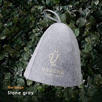 Gorro de Sauna de Fieltro Reciclado Ecológico Negro Mate, Venta al por Mayor, Logotipo Personalizado, Directo de Fábrica, Gorro para Baño de Vapor y Spa
