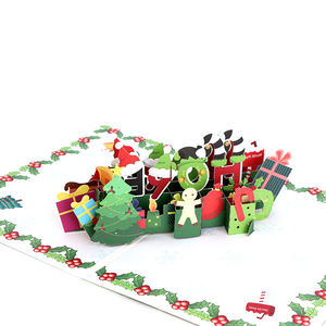 Biglietto d'Auguri Pop-up 3D Personalizzato Winpsheng con Stampa Offset, Creativo e Carino con Scritta 'HOPE Merry Christmas' - Product Image 4