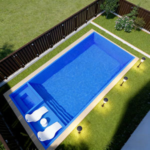 Piscina de Fibra de Vidrio de Alta Calidad para Exteriores, Resistente a los Rayos UV, con Tobogán para Niños, Piscina SPA Enterrada, Capacidad Personalizada - Product Image 1