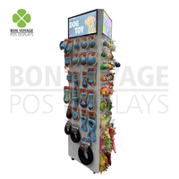 Étagère à jouets pour animaux de compagnie en métal de haute qualité à trois côtés avec des présentoirs pour cadeaux et accessoires, présentoir de sol en métal