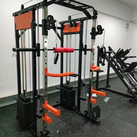Estación de Gimnasio Multifuncional Todo en Uno para el Hogar, Soporte para Sentadillas, Máquina Smith, Equipo para Ejercicios de Hombros, Pecho y Piernas