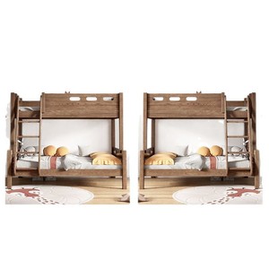 Cama <span class=keywords><strong>Litera</strong></span> Doble de Dos Niveles, Minimalista y Moderna, de Madera Maciza, para Apartamentos Pequeños y Niños, Hecha en China - Product Image 5