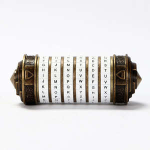 Juguete divertido Da Vinci Code <span class=keywords><strong>Cryptex</strong></span> Lock con diseño de letra y contraseña para caja de regalo - Product Image 1