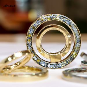 Custom Glitter Magnet Cell <b>Phone</b> <b>Finger</b> Ring <b>Holder</b> Stand Foldable Magnetic Metal Mobile <b>Phone</b> Grip for Iphone - Product Image 2