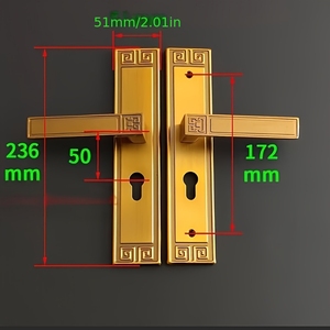 1 Ensemble de Serrure de Porte Intérieure en Alliage de Zinc, Poignée Robuste avec Corps de Serrure, Cylindre et 3 Clés pour Chambre à Coucher, Bureau, Réversible - Product Image 3