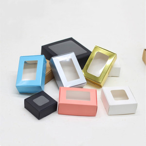 Cao cấp trang trí đám cưới giấy kẹo Hộp quà tặng tùy chỉnh bao bì Kraft Hộp quà tặng giấy với cửa sổ rõ ràng - Product Image 4