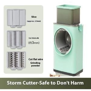 6 Blades Vegetable Grater <b>Chopper</b> Hand Cranked Kitchen Cutter Machine for <b>Potato</b> Shredder Multipurpose Practical Household Tool - Product Image 3