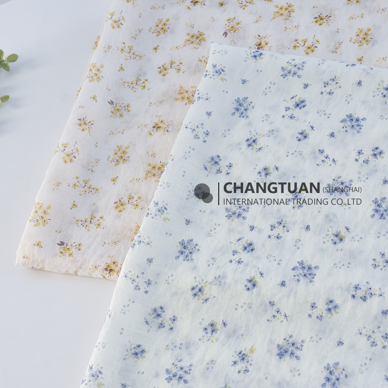 Soft Silky Tencel Nylon Blended Fabric Ditsy Floral Print Fabric for Kids Clothes