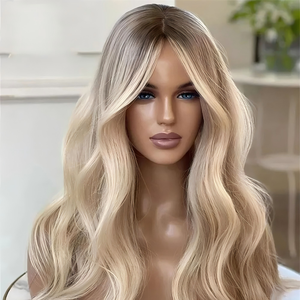 Pelucas Largas de <span class=keywords><strong>Cabello</strong></span> Remy Indio con Frente de Encaje, 32 Pulgadas, 180% de Densidad, <span class=keywords><strong>Rubio</strong></span> Ceniza Claro, <span class=keywords><strong>para</strong></span> Encaje Transparente, Grado 12A, TKA Mavis - Product Image 2