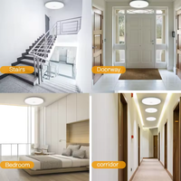 Détecteur de mouvement 6m 18/20W Plafonnier LED Design Moderne Alimenté par Batterie pour Chambre Balcon Couloir Éclairage Intelligent pour la Maison