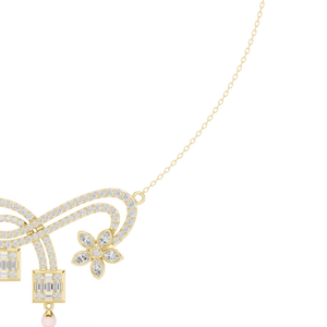 Trendy Design Multi-Shape Diamond Infinity Floral <b>Statement</b> <b>Necklace</b> Gold Plated Chain Fashion Jewelry for Daily Wear - Product Image 2