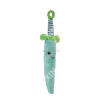 Jouet en peluche épée verte en coton PP, jouet en peluche épée verte personnalisable, jouet en peluche épée verte brodé avec OEM ODM