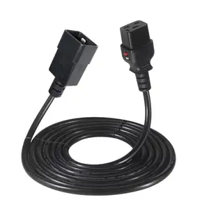 IEC320-conector cuadrado de C19-C20 con bloqueo de alimentación, Cable de extensión de red, Cable de puente de servidor C20 macho a hembra C19