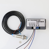 Tachometer AC 220V 110V 10-9999R/M 4 Digit LED Digital Display Motor Tachometer Dengan Sensor Hall Magnet Set Tachometer AC