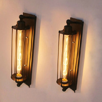 Lampe murale LED industrielle américaine vintage style loft, en fer, avec ampoule Edison noire E27 E26, pour intérieur – Grande vente