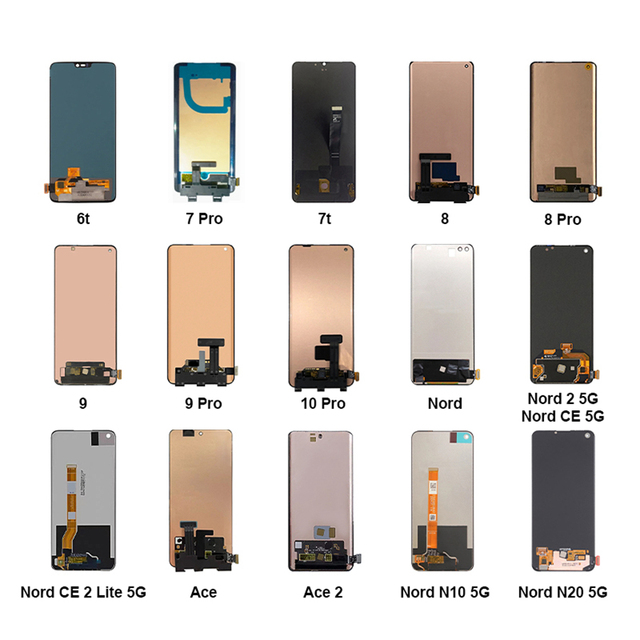 Professional Mobile LCD for Oneplus 6t 7t 7 8 9 Pro 10R Nord CE 2 N10 N20 5G Ace Screen Display Replacement Digitizer Assembly