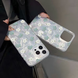 เหมาะสำหรับเคส iPhone 17 Pro Max, เคสโทรศัพท์กันกระแทกแบบตัดลายเลเซอร์ลายดอกไม้สีฟ้าสดใส - Product Image 5