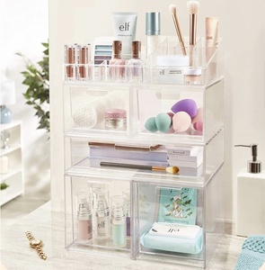 Trang điểm Acrylic lưu trữ hộp máy tính để bàn Stackable rõ ràng ngăn kéo loại mỹ phẩm tổ chức hộp - Product Image 5