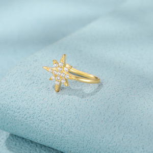 CANNER Octagonal Star-Studded Diamond Zircon <b>Nose</b> Ring <b>Nose</b> <b>Cuff</b> Piercing Jewelry S925 Silver Wholesale - Product Image 3