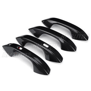 4PCS Couvre-poignées de porte extérieurs intelligents pour voiture avec trou pour clé pour VW Golf 8 MK8 2020-2021 Accessoires de voiture ABS Fibre de carbone Chrome - Product Image 2