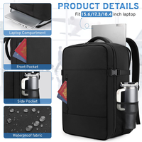 Sac à dos pour ordinateur portable de 18 pouces à grande capacité pour hommes avec logo personnalisé, pour les déplacements professionnels, multifonctionnel, tendance, sac de voyage de loisirs