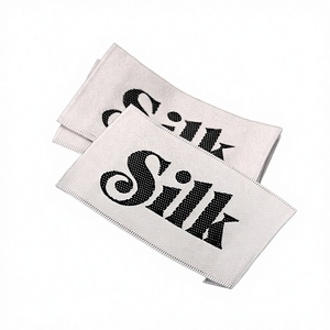 Étiquettes autocollantes en coton tissé écologiques personnalisées, impression par transfert thermique, formes rectangulaires/elliptiques pour vêtements, chaussures, sacs - Product Image 2