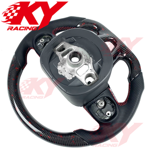 Accessoires de voiture pour Dodge Durango Challenger SRT/RT Charger Scat Pack Hellcat, volant personnalisé en fibre de carbone et cuir véritable - Product Image 3