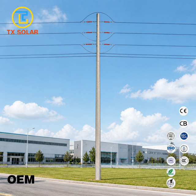 TX 7m 8m 9m 10m 12m Hot Dip Galvanized Telecom Metal Poles Overhead Power Distribution Pole