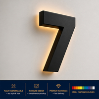 Fabricant de lettres lumineuses halo, numéros LED, enseignes murales rétroéclairées, lettres halo en acier inoxydable, numéros de maison, logo personnalisé