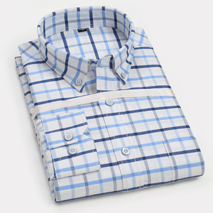 <span class=keywords><strong>Oxford</strong></span> Hombres Estilo coreano Manga larga 100% Algodón Transpirable Absorbe la humedad Acabado lavado Alta calidad Blanco Formal Business - Product Image 5