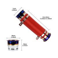 Tuyau d'admission d'air flexible en aluminium universel 76mm 3 "pour voiture Tube en PVC Tuyau télescopique d'entrée de conduit de refroidissement d'air pour moteur