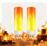 Lampe d'ambiance USB LED à effet flamme vacillante, lampe de lecture, batterie externe, éclairage de camping, veilleuse de chevet