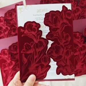 Custom Velvet Luxury Eco-friendly Wedding Stationery Featuring Elegant European Design Customizable Gold Foil Christmas - Product Image 2