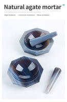 Équipement de laboratoire de chimie de haute qualité, mortier et pilon en agate naturelle de 30 mm à 300 mm pour utilisation en laboratoire