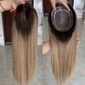 Pièce de cheveux en dentelle monofilament 5x6 pouces, toupet à nouer à la main pour femmes, séparation libre, toupet de cheveux - Product Image 1