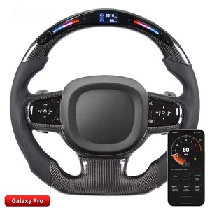 Volant de direction en fibre de carbone véritable avec commande d'application intelligente LED pour <span class=keywords><strong>Volvo</strong></span> <span class=keywords><strong>XC40</strong></span> XC60 2018-2021, style sport - Product Image 1