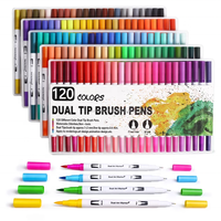 Yihuale — stylo marqueur à double pointe, 120 couleurs, pour croquis, lettrage, aquarelle, stylo de dessin avec fininer