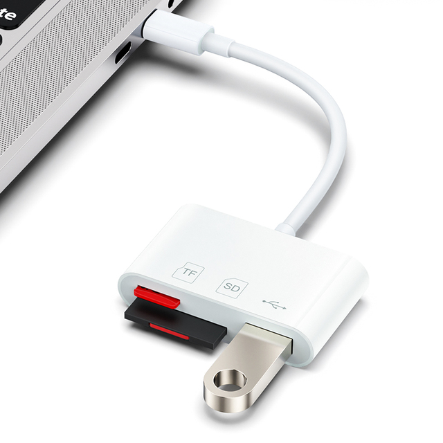 Universal 3 in 1 Multifunction OTG Micro Adapter USB Type C USB 3.0 TF SD Card Reader External for Phone Android Laptop