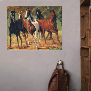 Meilleures ventes de kits de <span class=keywords><strong>peinture</strong></span> par numéros Five Horses 40*50, <span class=keywords><strong>peinture</strong></span> à l'huile acrylique avec coloration, peintures DIY par numéros, art sur toile - Product Image 2