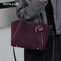 Tas Keranjang Wanita Kulit Asli Suede Berkualitas Tinggi Grosir, Tas Tangan Kulit Frosted Matte Awet, Tas Bucket Wanita