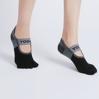 Chaussettes en coton de haute qualité Pilates Grip Chaussettes de yoga professionnelles anti-dérapantes pour femmes à cinq orteils