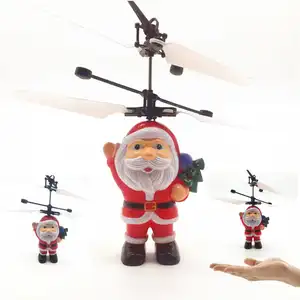 Regalo de Navidad helicóptero inductivo infrarrojo colorido RC bola voladora luces LED bola voladora mano voladora Santa UFO