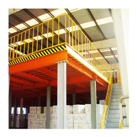 Système de plancher en mezzanine pour entrepôt industriel, plateforme de stockage robuste à 2 niveaux en acier Q235, protégée contre la corrosion