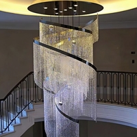 Luminaire suspendu en cristal K9 de style nordique pour l'éclairage d'escaliers intérieurs, Art Déco, grand luminaire suspendu