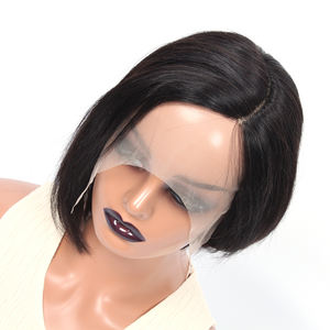 Bob Lace Front Pelucas Peruano Pixie Cut Short Hd Lace Cabello brasileño 100% Cabello humano virgen Marrón claro Encaje suizo Tamaño promedio - Product Image 3