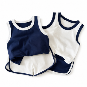 Conjunto <span class=keywords><strong>de</strong></span> Verano Personalizado para Niños, Top sin Mangas y Pantalones Cortos, Traje <span class=keywords><strong>de</strong></span> 2 Piezas, <span class=keywords><strong>Ropa</strong></span> Deportiva para Niños - Product Image 1