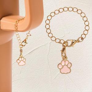 Cute cartoon animal footprint keychains, versatile <b>backpack</b> chains, simple water bottle chains, DIY accessories from Europe and - Product Image 1